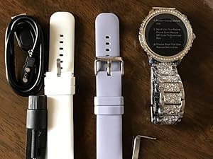 Smart Watch for Women with Diamonds (Answer/Make Call),1.32''Full Screen Smart Watch for Android /iOS,Fitness Tracker with Heart Rate/Blood Oxygen/Sleep Monitor/AI Voice Watches for Women,3 Straps